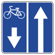 Дорожный знак 5.11.2 «Дорога с полосой для велосипедистов» (металл 0,8 мм, II типоразмер: сторона 700 мм, С/О пленка: тип Б высокоинтенсив.)